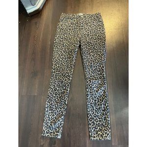 J.Crew Denim Women Size 25 10'-High-Rise Toothpick Skinny Jean Safari Leopard